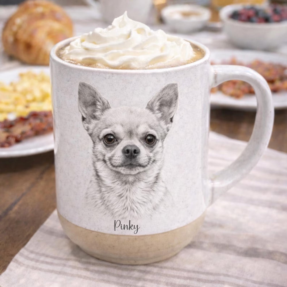 Personalized Photo Engraved Mug: Custom Coffee Cup, Porcelain Pet Lover Gift and Keepsake